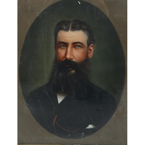 2179 - 19th century oval oil on canvas, portrait of a gentleman, unsigned, 60cm x 46cm, framed