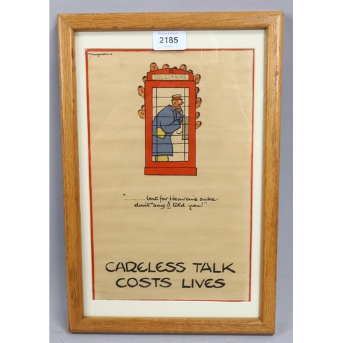 2185 - Fougasse (1887-1965), lithograph in colours, Careless Talk Costs Lives, Ministry of War campaign pos... 