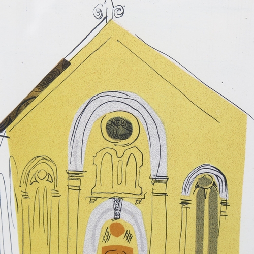 2187 - John Piper (1903-1992), lithograph in colours on paper, Welsh Chapel, 1935, from a collage, 20cm x 1... 