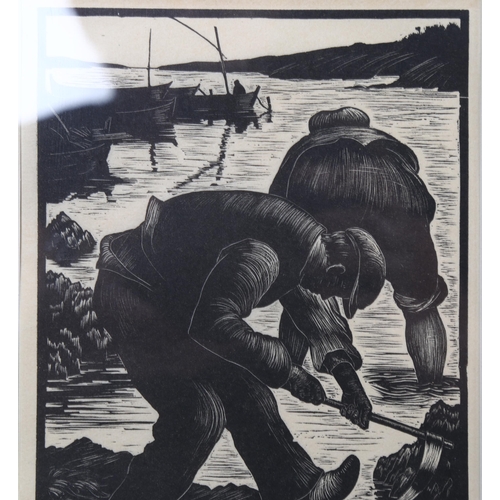 2188 - Clare Leighton (1898-1989), limited edition woodcut on paper, Mussel Gatherers, Toulon, 1926, 17cm x... 