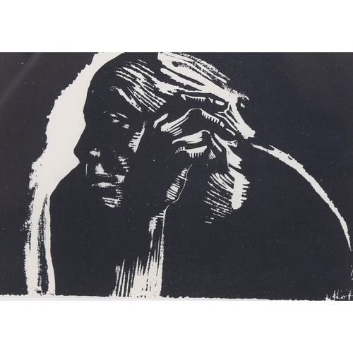 2190 - Kathe Kollwitz (1867-1945), print on handmade paper, Self-Portrait, 1924, 11.5cm x 17cm, mounted, fr... 