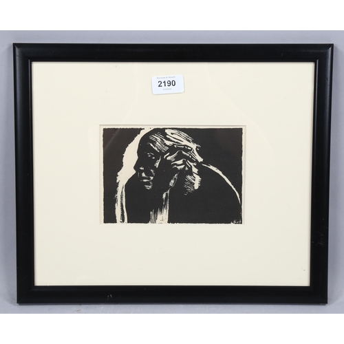 2190 - Kathe Kollwitz (1867-1945), print on handmade paper, Self-Portrait, 1924, 11.5cm x 17cm, mounted, fr... 