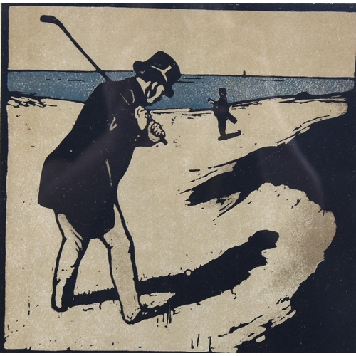 2191 - William Nicholson (1872-1949), lithograph in colours on paper, October, Golf , from An Almanac of Tw... 