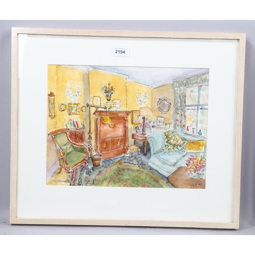 2194 - Sam Beazley (1916-2017), watercolour on paper, At Home, signed, 27cm x 35.5cm, mounted, glazed and f... 