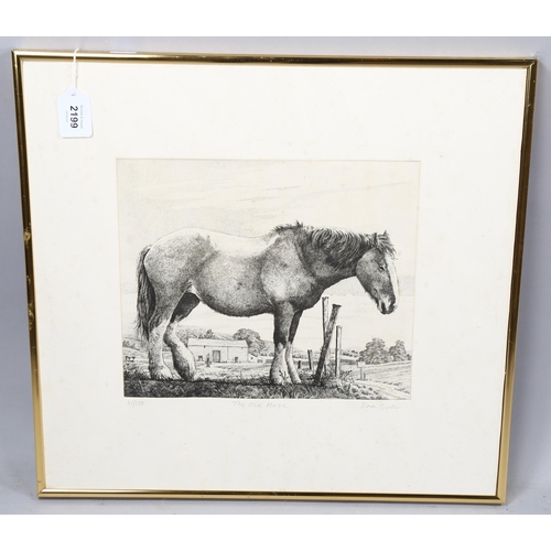 2199 - Simon Bull (1958), limited edition etching on paper, The Old Horse, signed and titled in pencil, Ed.... 