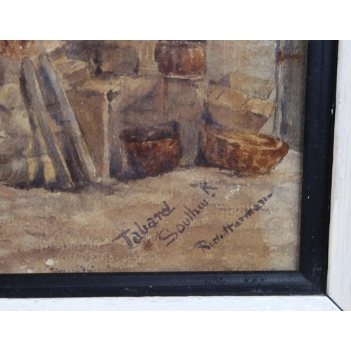 2207 - Ruth Harman, watercolour, Tabard in Southwark, signed, 31cm x 45cm, framed