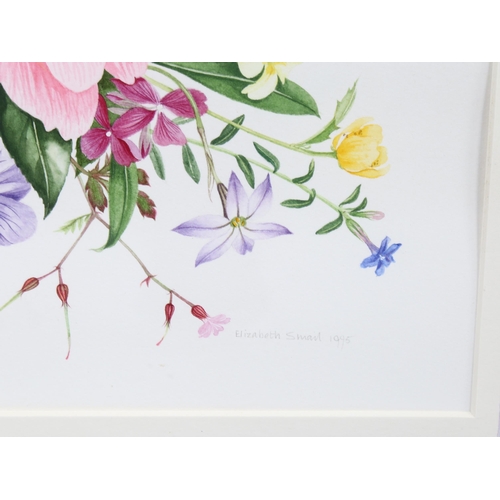 2214 - Elizabeth Smail FLS FSBA, watercolour, flower group, signed, 40cm x 33cm, framed