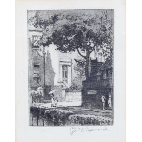 2222 - Cyril Henry Barraud, 3 etchings, all signed in pencil, largest 15cm x 11cm, framed (3)