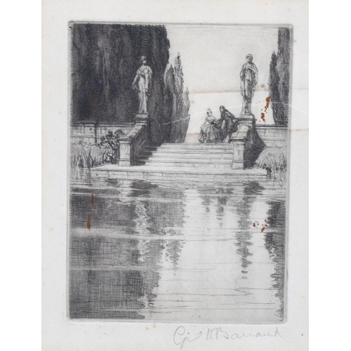 2222 - Cyril Henry Barraud, 3 etchings, all signed in pencil, largest 15cm x 11cm, framed (3)