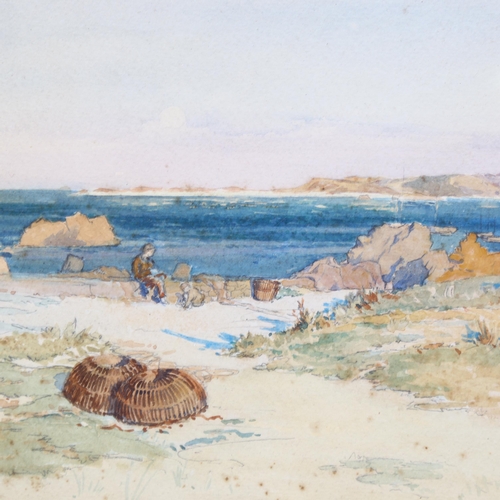 2223 - A Bowmar-Porter, watercolour, coastal scene Jersey, signed and dated 1920, ?cm x 26cm, framed