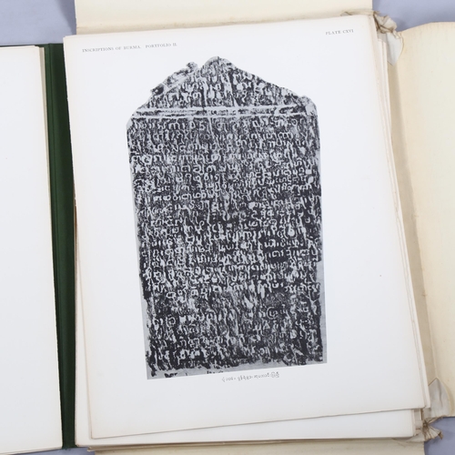 2234 - Inscriptions of Burma, published by University of Rangoon, in original folio, sheet size 35cm x 45cm