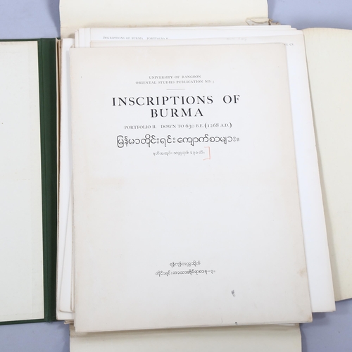 2234 - Inscriptions of Burma, published by University of Rangoon, in original folio, sheet size 35cm x 45cm