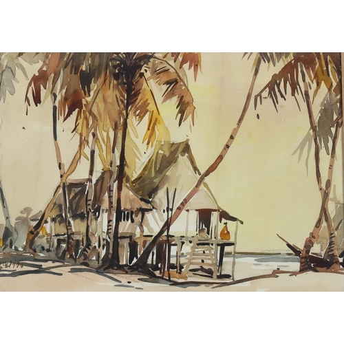 2235 - Chinese School, 6 watercolours, farm and coastal scenes, circa 1930s, 26cm x 36cm, framed (6)