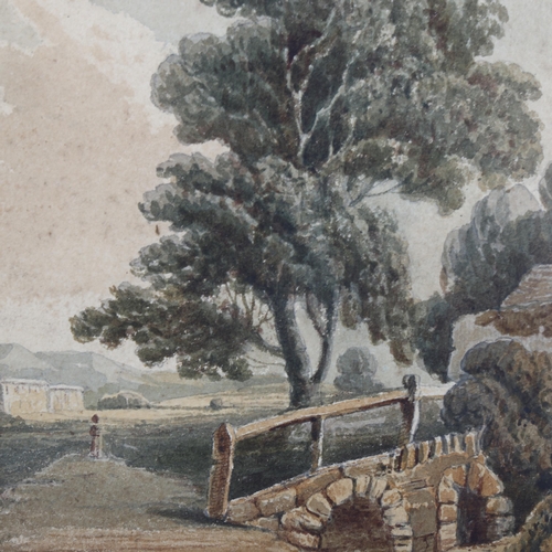 2253 - Circle of Thomas Gertin, 2 x 18th/19th century watercolours, rural scenes, unsigned, largest 22cm x ... 