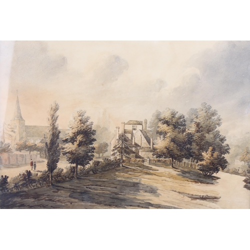 2254 - Attributed to J M W Turner, watercolour, timber cart on track, unsigned, 18cm x 25.5cm, listed in An... 