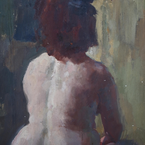 2256 - Larkin, oil on board, nude life study, signed, 57cm x 44cm, framed