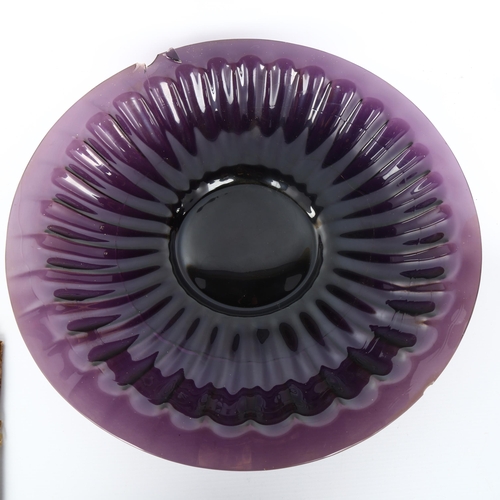 1007 - Chinese Imperial purple Peking glass charger, Qianlong 4 character mark and period, diameter 43cm, c... 