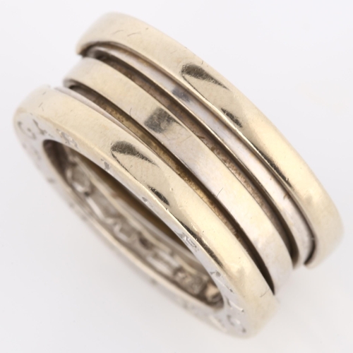 102 - BULGARI - an 18ct white gold B.zero1 band ring, band width 9.2mm, size J/50, 11.7g