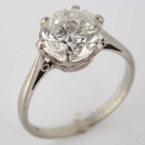 118 - A 3.04ct solitaire diamond ring, 18ct white gold and platinum settings with modern round brilliant-c... 