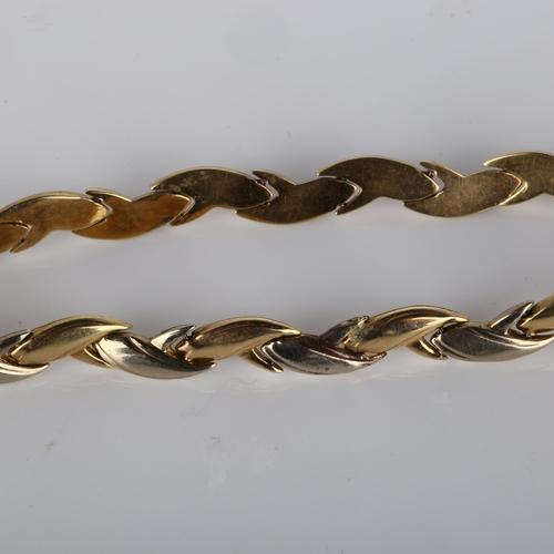 180 - A Continental 14ct gold bracelet, length 19cm, 8.2g