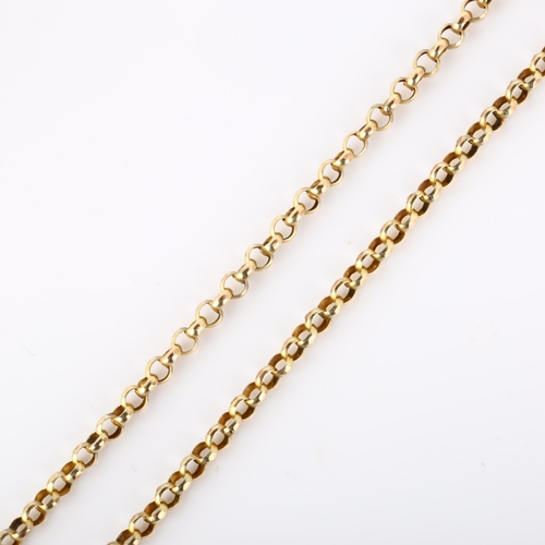 191 - An Antique 9ct gold belcher link chain necklace, length 40cm, 6.7g (clasp A/F)