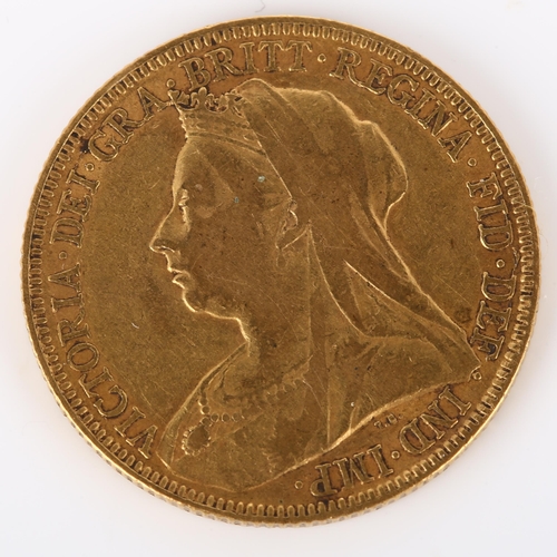 208 - A Victoria 1893 gold full sovereign coin, 7.9g