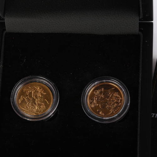 218 - A London Mint Office Centenary of The Great War the 1914 and 2014 sovereign set, boxed with certific... 