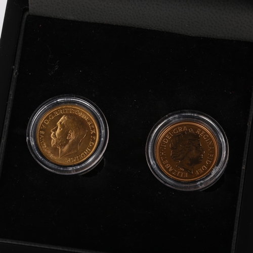 218 - A London Mint Office Centenary of The Great War the 1914 and 2014 sovereign set, boxed with certific... 