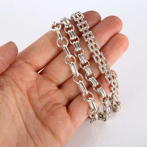 311 - 3 Peruvian silver chain bracelets, length 18cm and 2 x 21cm, 49g total (3)