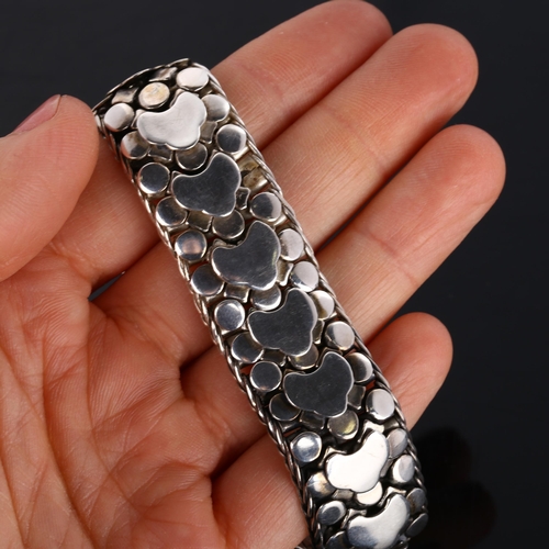 323 - A Continental silver brick link bracelet, length 19cm, 74.7g