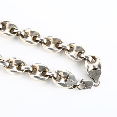 350 - A heavy silver Mariner Puff link chain necklace, necklace length 60cm, 118.2g