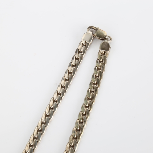 352 - A silver herringbone link chain necklace, length 46cm, 52.6g