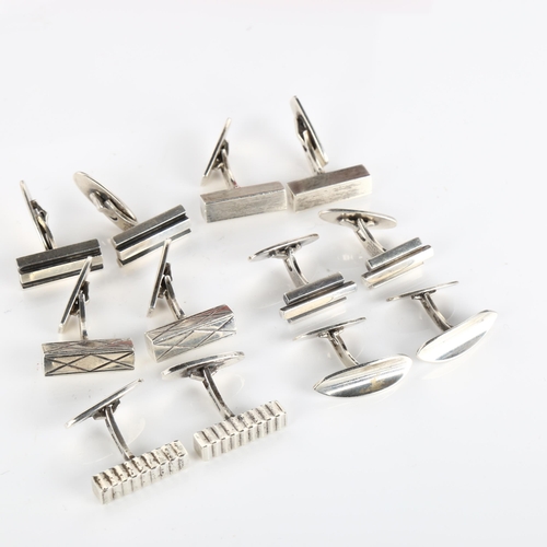 383 - 6 pairs of Danish silver cufflinks, maker's include Aarre & Krogh, 71.3g total  (6 pairs)