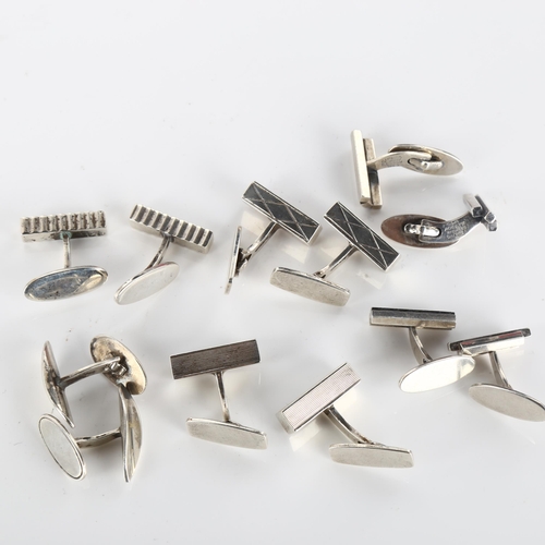 383 - 6 pairs of Danish silver cufflinks, maker's include Aarre & Krogh, 71.3g total  (6 pairs)