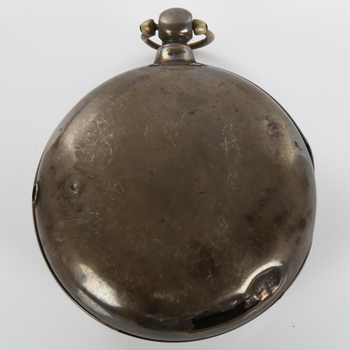 39 - A mid-19th century silver pair-cased open-face key-wind verge pocket watch, by F & W Ballard of Cran... 