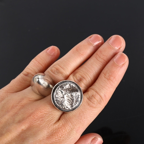 393 - Various Scandinavian modernist silver jewellery, including rings and earrings, 74.1g total (6)