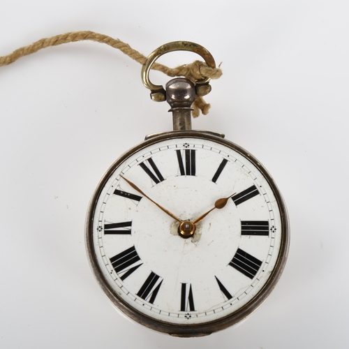 40 - An early 19th century silver pair-cased open-face key-wind pocket watch, by J L Boorman of Gravesend... 