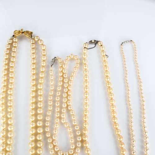 427 - Various pearl jewellery, comprising 4 necklaces and 1 bracelet