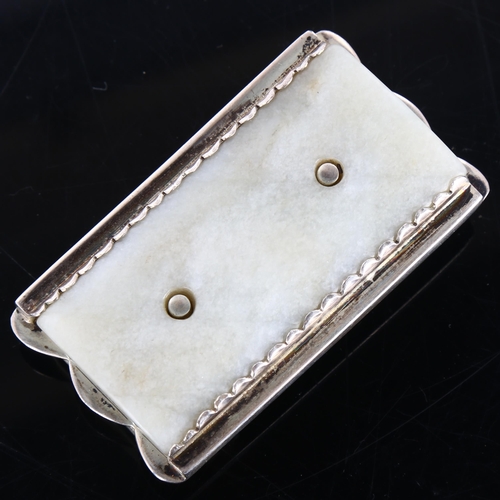 434 - A Navajo silver and hardstone belt buckle, length 65mm, 84g