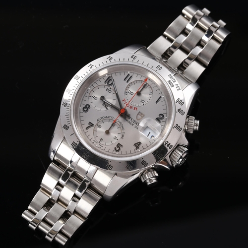 45 - TUDOR - a stainless steel Prince Date Tiger automatic chronograph bracelet watch, ref. 79280P, circa... 