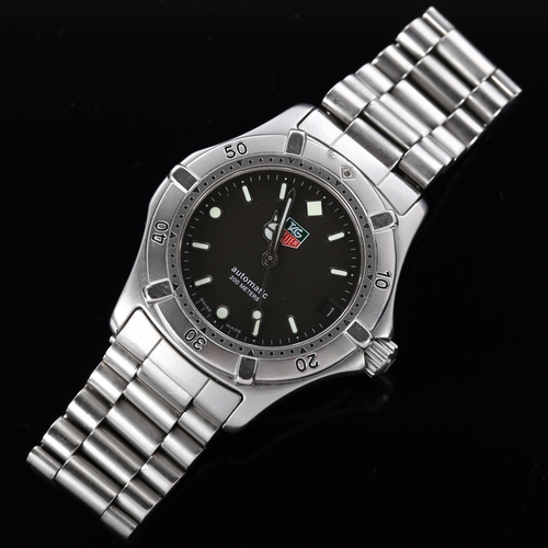 46 - TAG HEUER - a mid-size stainless steel 2000 Series 200M automatic bracelet watch, ref. 669.213F, gre... 