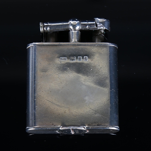 501 - DUNHILL - an early 20th century silver Unique cigarette lighter, patent no. 143752, maker's marks W ... 