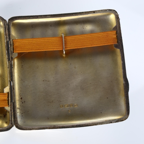 510 - A George V curved silver cigarette case, with gilt interior, by A & J Zimmerman Ltd, hallmarks Birmi... 