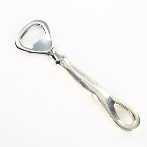 512 - TIFFANY & CO - a sterling silver-handled Padova pattern bottle opener, designed by Elsa Peretti, len... 