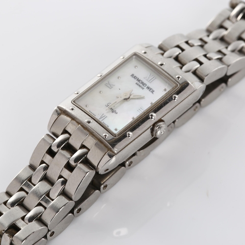 52 - RAMOND WEIL - a lady's stainless steel Collection Tango quartz bracelet watch, ref. 5971, mother-of-... 