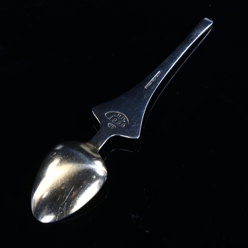 575 - ANTON MICHELSEN - a Danish modernist sterling silver and enamel Christmas spoon, designed by Theresi... 