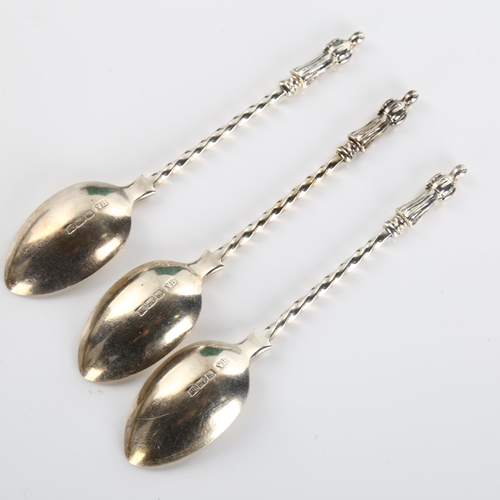 586 - A set of 6 George V silver Apostle teaspoons, by Atkin Brothers, hallmarks Sheffield 1914, length 11... 