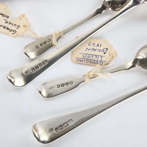 599 - Various silver, including George III tablespoons, teaspoons etc, 4.4oz weighable