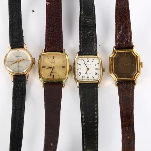 70 - 4 lady's wristwatches, including Omega, Raymond Weil, Tissot and Tressa (4)