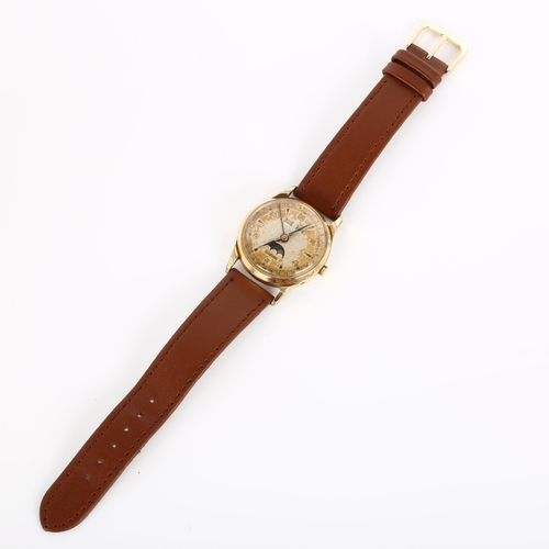 1 - ZODIAC - a Vintage gold plated stainless steel triple calendar mechanical wristwatch, ref.905, circa... 